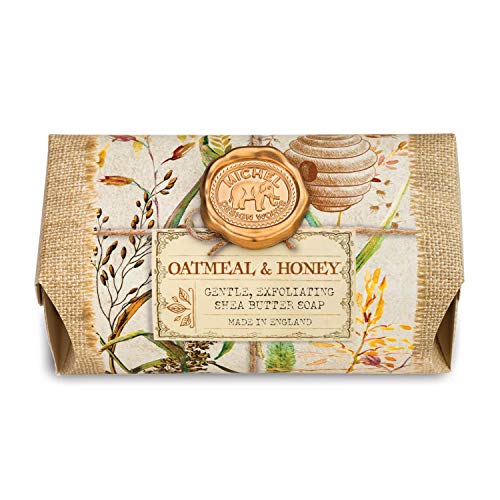 Michel Design Works Oversized Triple Milled Shea Butter Bath Soap Bar, Oatmeal & Honey