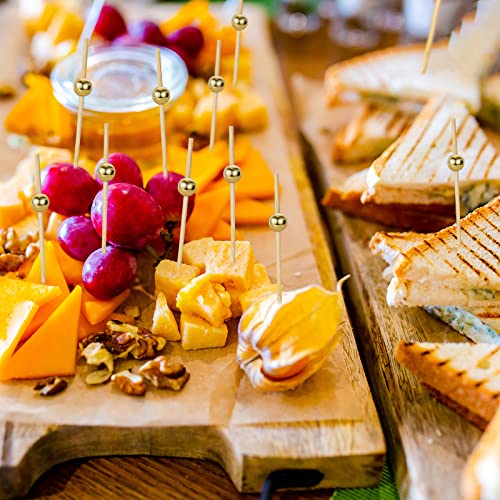 [300 Pcs] Cocktail Picks Toothpicks For Appetizers - 4.7 Inch Gold Pearl Cocktail Toothpicks For Drinks Burgers Sandwich Party Decoration #TOP2