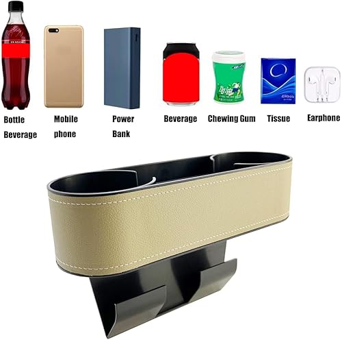 Miniatura 3 de Portavasos para organizador de espacio de asiento de automóvil, soportes multifuncionales para bebidas con cubierta de piel sintética, inserto