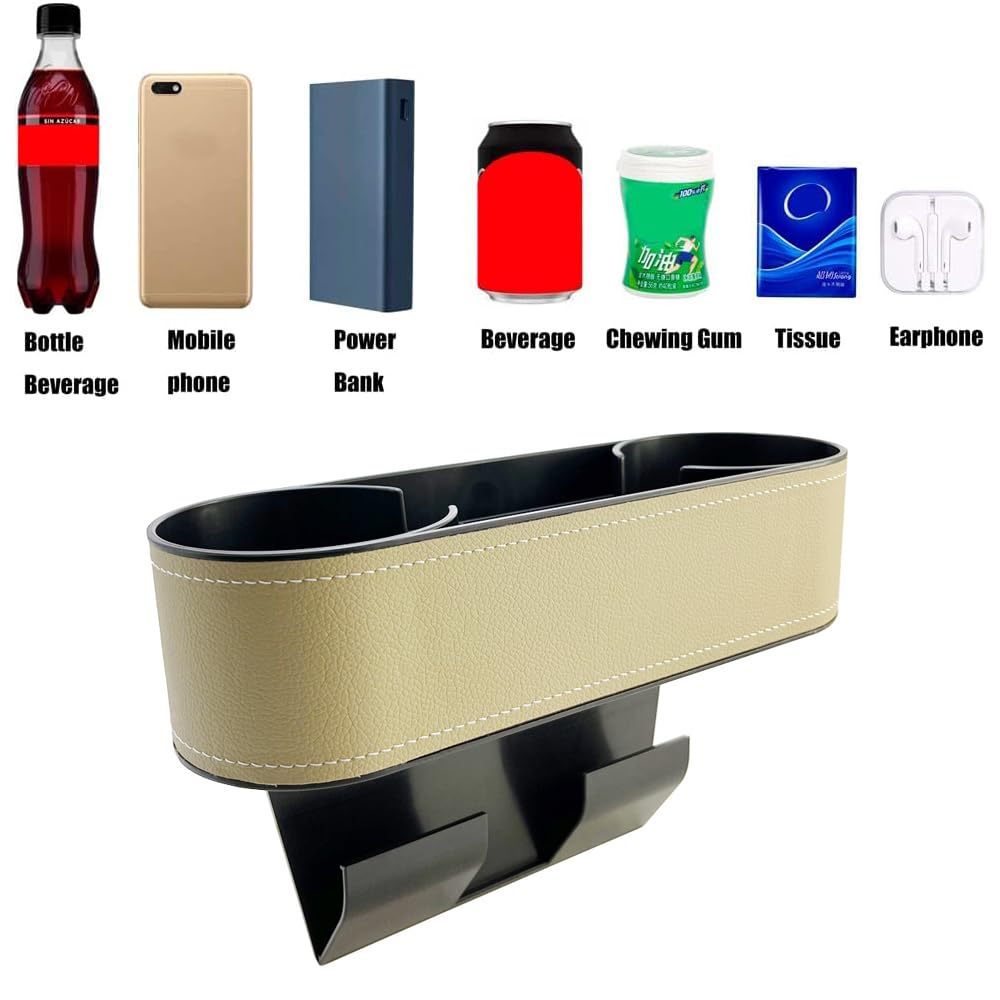 ACROPIX PU Leather Black Car Seat Gap Filler Multi-Function Cup Holder Car Seat - View #5