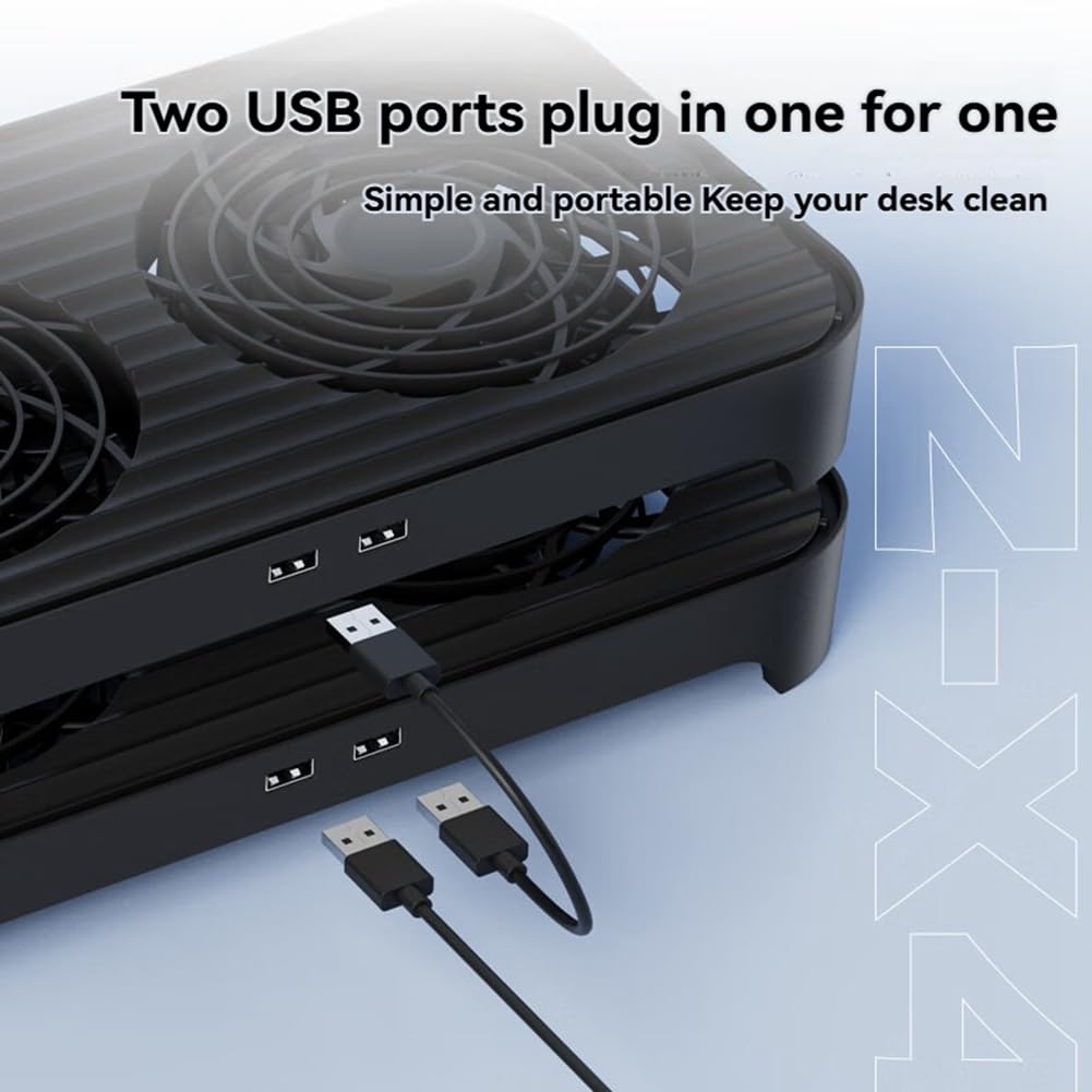 Z-X4 - Base di raffreddamento per router con doppio ventilatore, connettore di alimentazione USB e supporto per dissipatore di da 140 mm, per raffreddare l'host