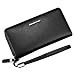 Produktbild Business Style Large Capacity Men Long Type Wallet PU Leather Money Holder Credit Cards Organizer Wallet Bag with Zipper - Black