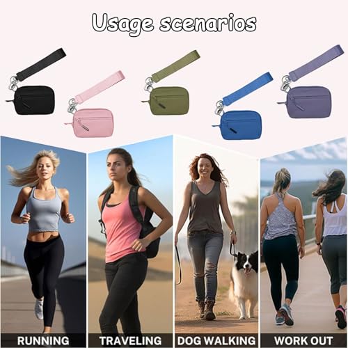 The Iris' Wallet 2nd Gen,Iris Pouch Wristlet,Zippered Card Case With Id Window/Hand strap，Women's Wristlet Handbags,4