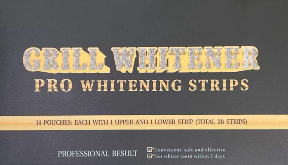 Miniatura 5 de Grill Whitener Pro - Tiras blanqueadoras profesionales y esmaltadas, 28 tiras (tratamiento de 14 días)