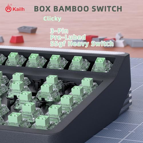 Image of Kailh Box Bamboo Clicky Keyboard Switch,3-pin 55gf Heavy Typing Switches | for MX Mechanical Gaming Keyboard and 3D Printed Clicker Fidget(72PCS)