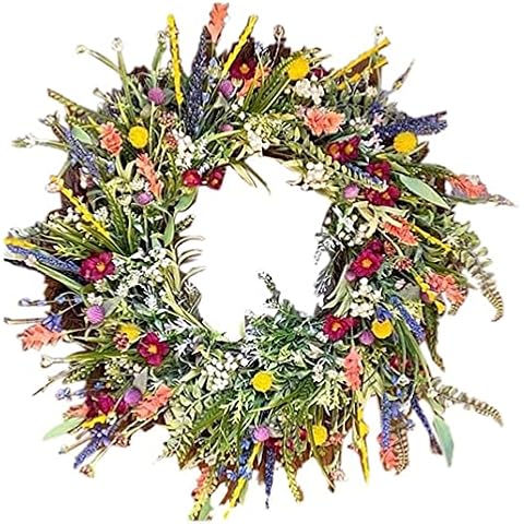 Artificial Wildflower Garland, Floral Decorative Garland Colorful Spring Summer Garland for Doors and Windows Home Decor (17.72 Inch, Colorful) Cover