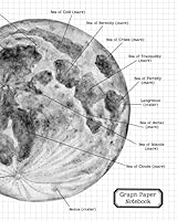 Graph Paper Notebook: Math or Science Composition Notebook with 1/4 inch Squares for Students with Moon Map Cover 1075603978 Book Cover