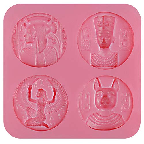 Funshowcase Antique Egypt Coins Inspired Chocolate Candy Silicone Mold for Cake Decorate, Crafting