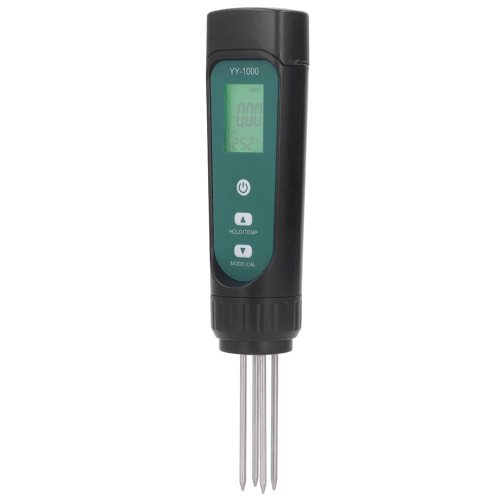 Bodentester, Digitales 3-in-1-EC-Temperatur- und Feuchtigkeitsmessgerät mit LED-Hintergrundbeleuchtung für Gartenarbeit und Pflanzenpflege