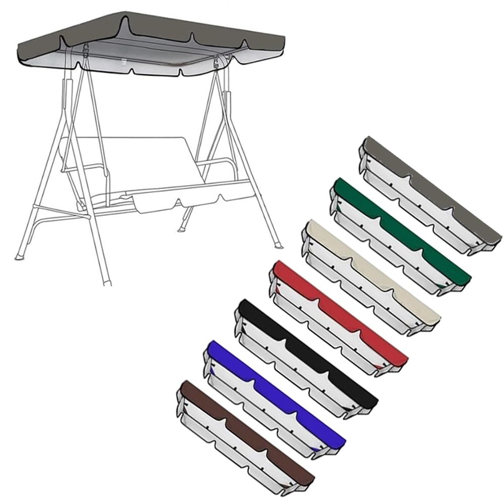 RTVGNSZSJL 64x45in Swing Canopy Replacement Cover 2 3 Seater Universal Porch Swing Canopy Replacement Waterproof Swing Top Cover For Patio Yard Hammock(Grey,77x49x6in-195x125x15cm)