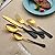 LKTDYMEG 20-Piece Black and Gold Silverware Set 18/0 Stainless Steel Silverware Set Black Handle Cutlery Set Service for 4 Dinner Knives Forks Spoons Set Flatware Set Finish Dishwasher Safe