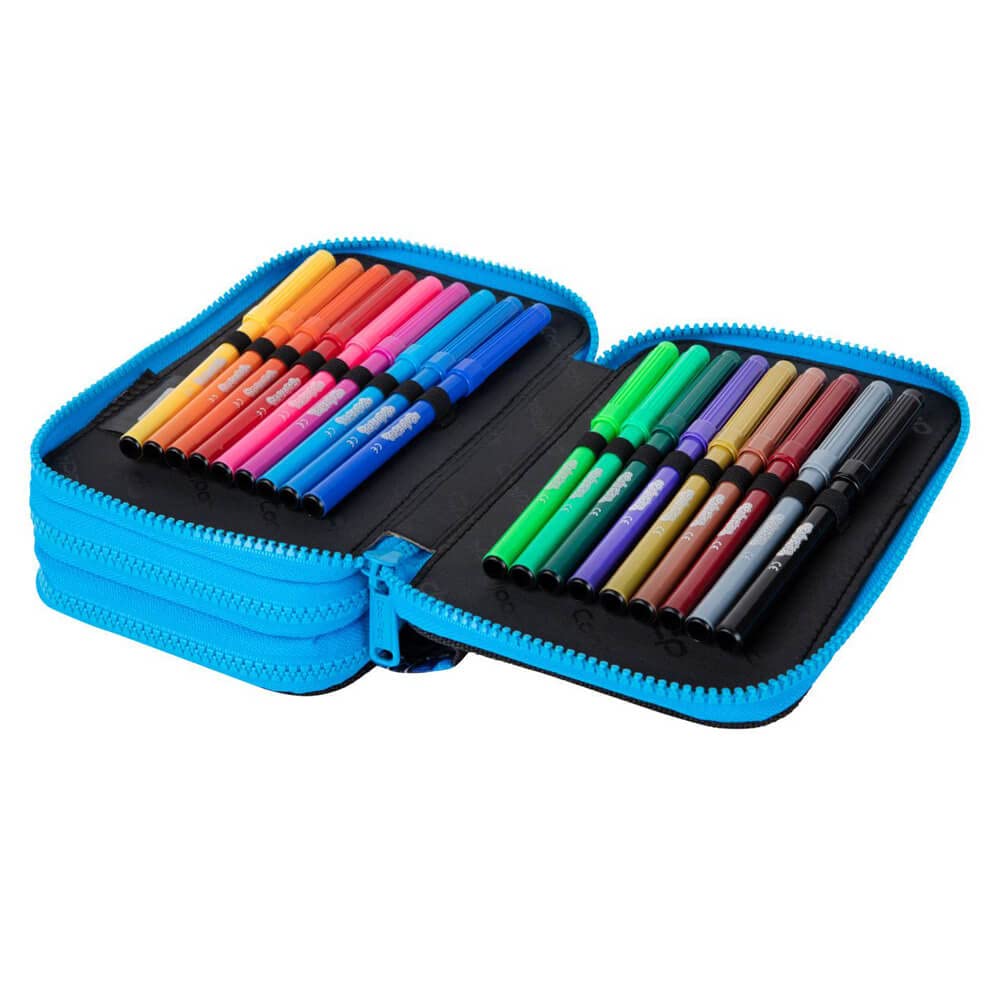 COOLPACK Trousse XXL pour garçon - 44 pièces - Avec écusson - Motif : Soccer, Football, coloré, Trousse Garçon