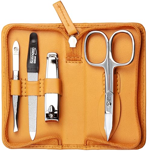 Kit de manucure pédicure complet étui cuir pince épiler ciseaux ongles lime - 2