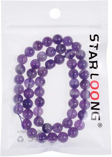 Miniatura 2 de Cuentas redondas naturales de ágata de amatista sueltas a granel para fabricación de joyas de 0.157 in, 0.236 in, 0.315 in, 0.394 in, 0.472 in