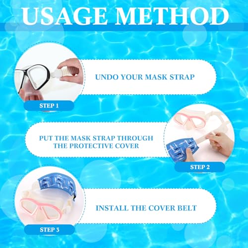 Xuhal 4 Pcs Neoprene Mask Strap Cover para buceo, natación y snorkel, protector antideslizante de neopreno para cabello para hombres y mujeres miniatura 3