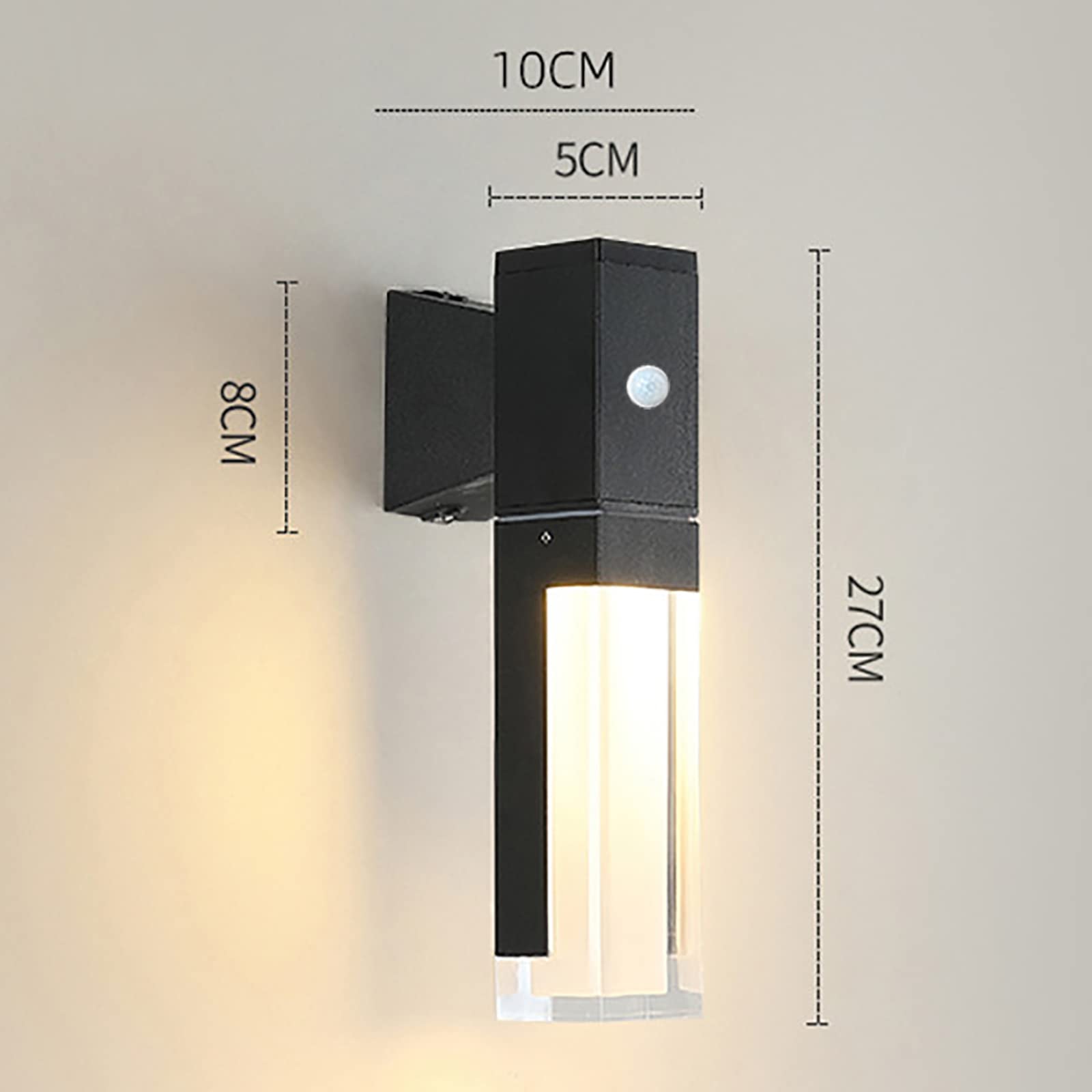 QYYZTQY Outdoor Garden Lights with Motion Sensor Outside Lamp PIR Induction 16W Sconces Mains Powered Exterior/Indoor Wall IP65 for Entrance Terrace Balcony (Warm White 3000K)