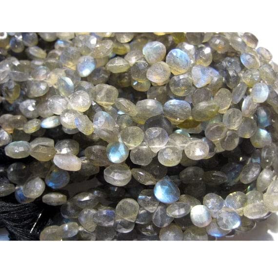 Perles de Labradorite cœur bleu facetté 8mm pour fabriquer un cadeau personnalisé