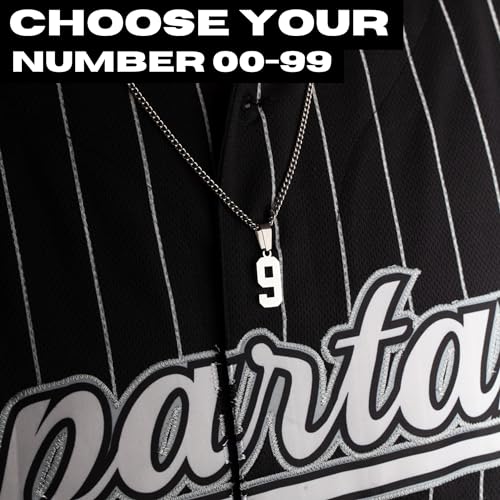 Custom Number Necklace - Stainless Steel Sports Chains - Personalized Jersey Number Necklaces for Men and Women Athletes - Stainless Steel Baseball/Basketball/Football Sports Team Inspiration Jewelry3
