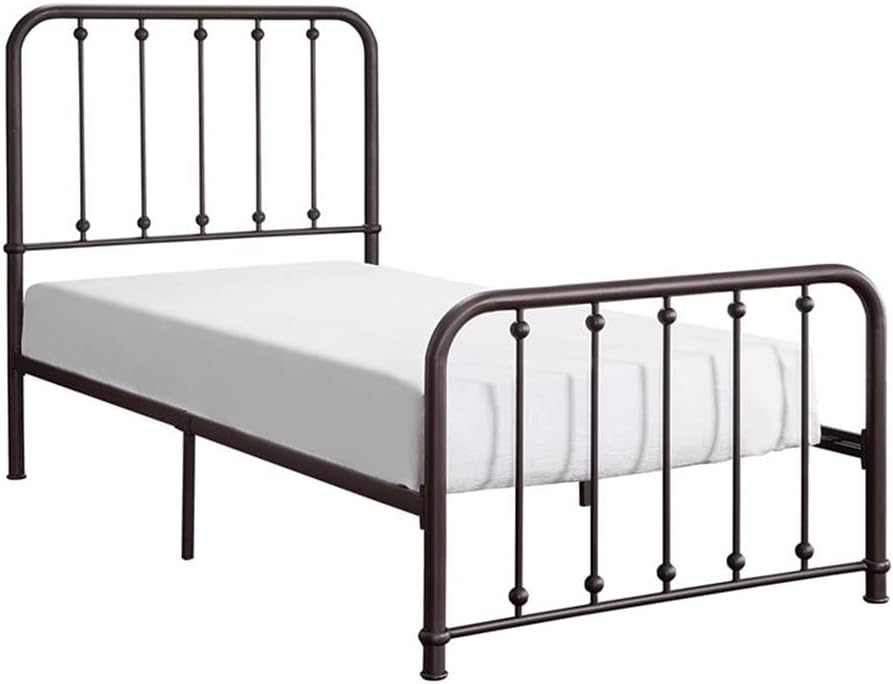 Lexicon Homelegance Larkspur Metal Platform Bed, Twin, Antique Bronze