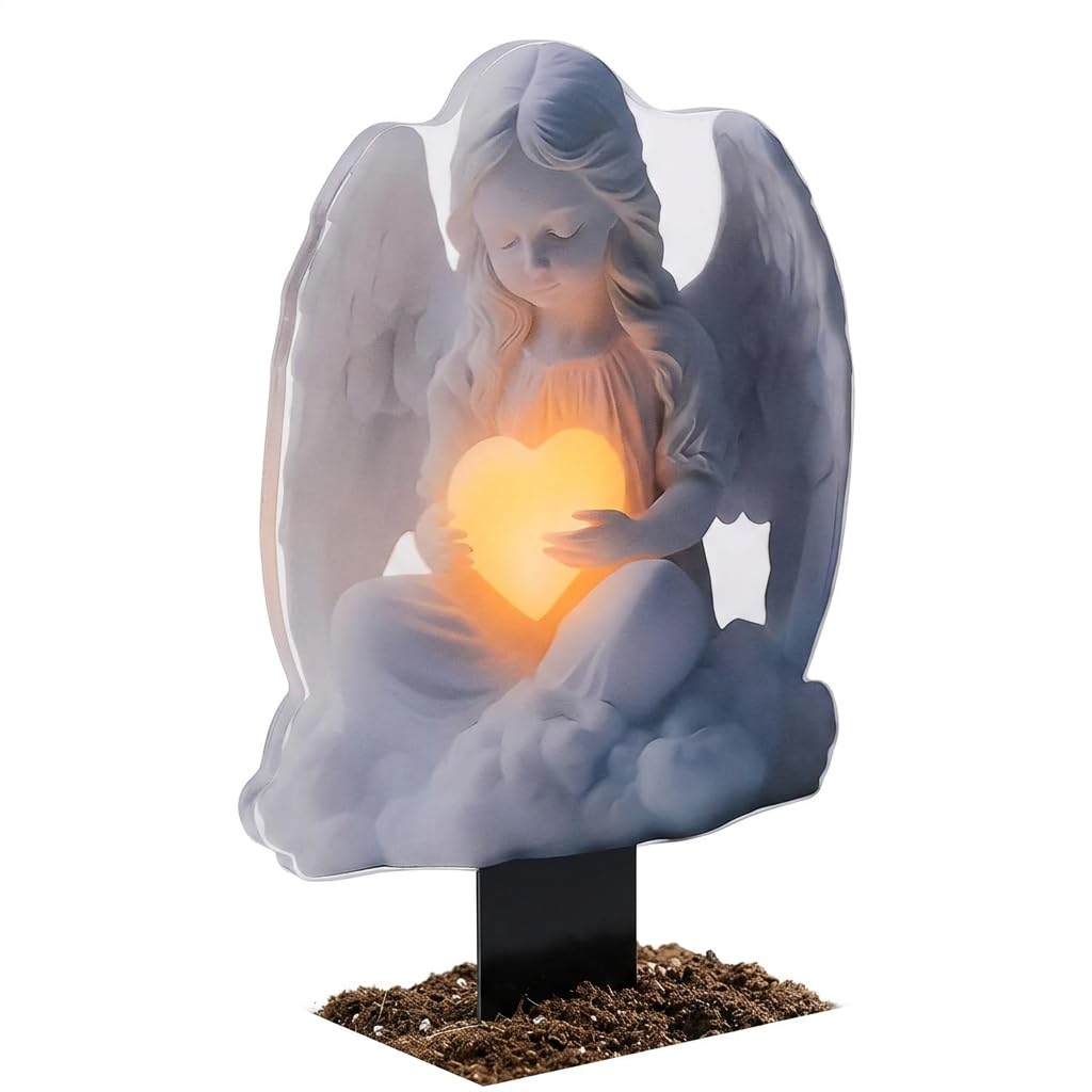 Grave Ornaments, 2d Grave Flower Holders, Angel Ornament Garden Decor, for Pot Farm Cemetery Decoration