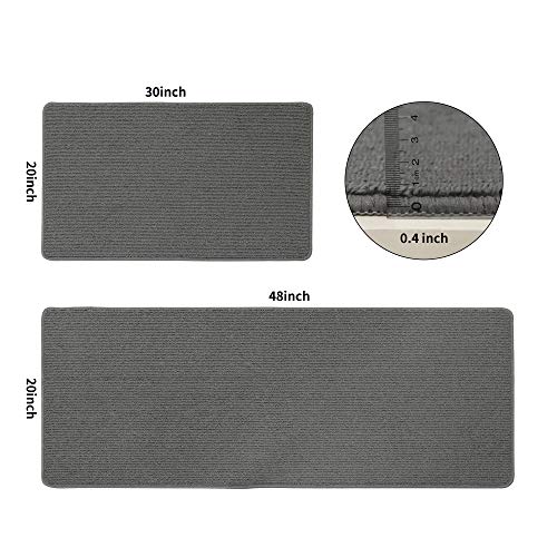 Cosy Homeer 20X30 Inch/20X48 Inch Kitchen Rug Mats Made Of 100% Polypropylene Strip Tpr Backing 2 Pieces Soft Kitchen Mat Specialized In Anti Slippery And Machine Washable,Grey #TOP1