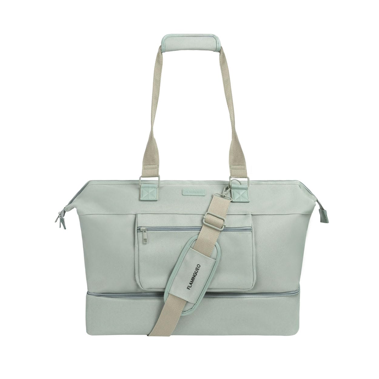 Flamingueo Bolsa de Viaje - Múltiples Compartimentos - Bolsillo para Calzado - Poliéster - Verde