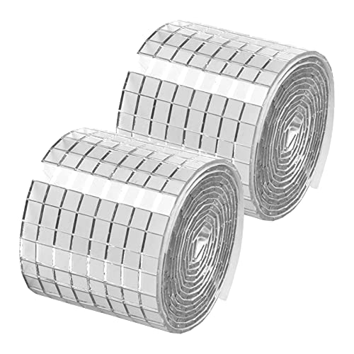 Chstarina 2928 Pièces Mosaique Verre Carreaux de Mosaïque Miroir Carrelage Auto-adhésif Décor Maison Bricolage Argent 5 * 5mm carreaux de mosaïque carrés en verre Pour bricolage et décoration