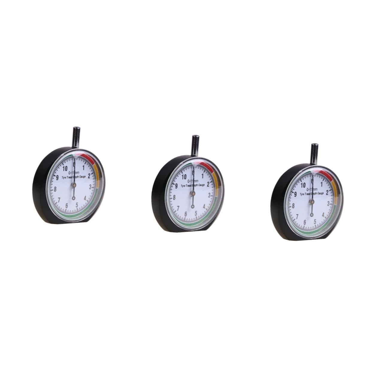 3pezzi Tyre Tread Depth Gauge Strumento Misurazione Profondità Battistrada Pneumatici Facile Design e