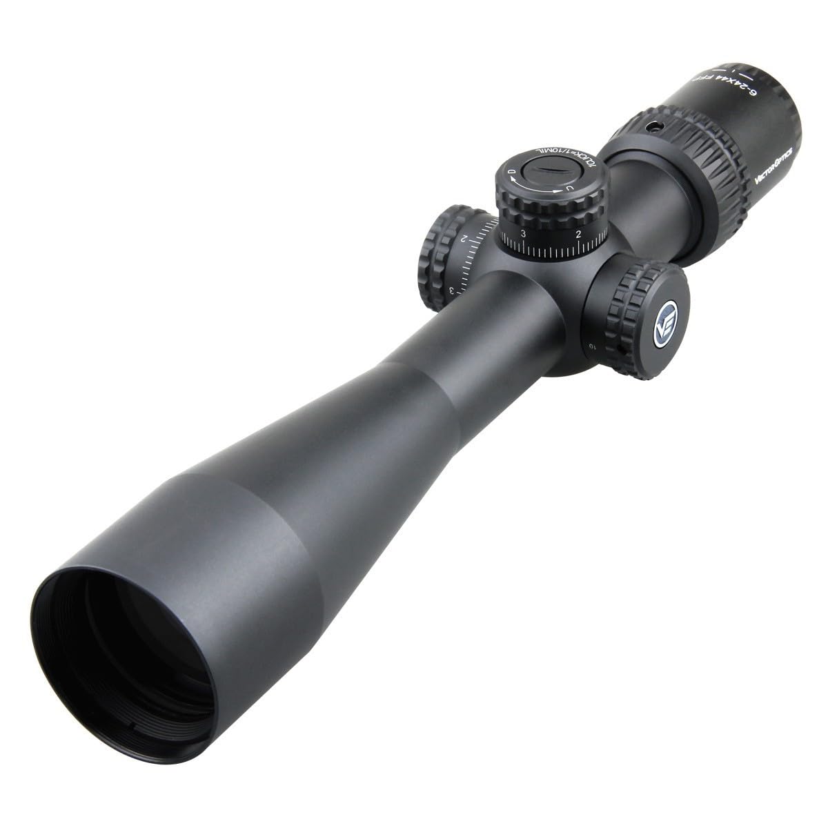 Vector Optics Veyron 6-24x44 FFP First Focal Plane Compact 30mm Tube Side Focus Rifle Scope Non-Illuminated MPR-4 MRAD reticle with Free Weaver/Picatiny Mounts Honeycomb Sunshade Flip Up Lens Caps