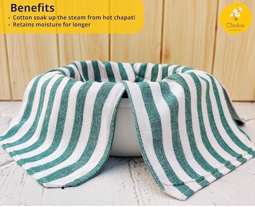 Image of Set of 3 Cotton Double Layer Roti Clothes Wrap with Flaps Muslin Cloth for chapati for hot case Kitchen Chapati Cloth wrap roti Cloth