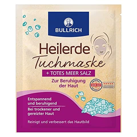 Bullrich Heilerde Tuchmaske + Totes Meer Salz | Zur Beruhigung der Haut | Vegan | 1 Tuchmaske Cover