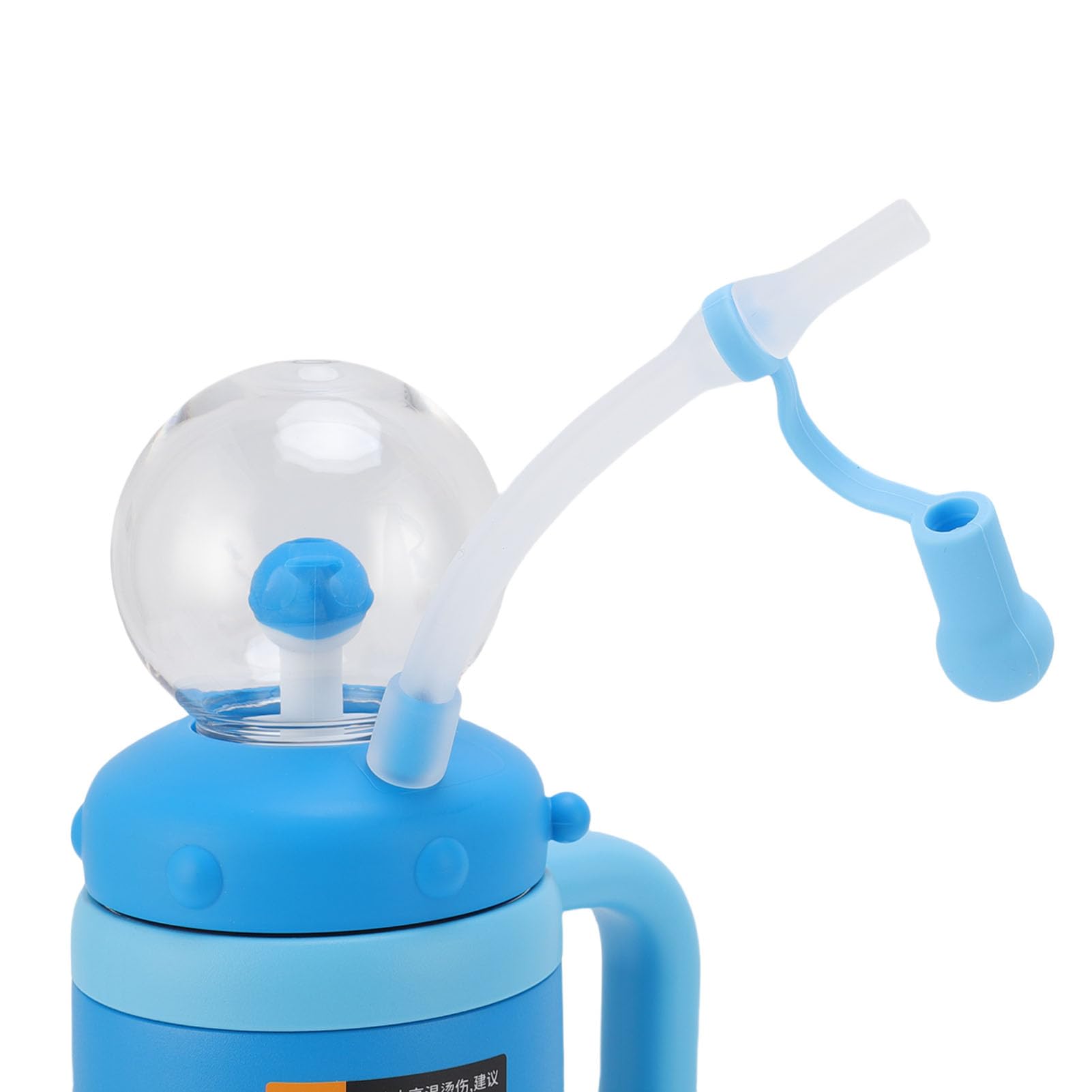 Ausla Walbrunnen-Wasserflasche, Isolierte Edelstahl-Wasserflasche 710 Ml mit Griff und Strohhalm, Reisebecher mit Breiter Öffnung für Reisen Im Freien, Schule, Büro (BLUE)