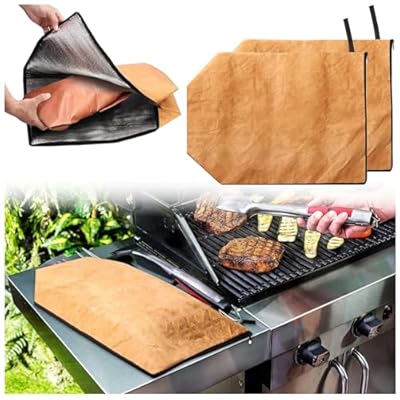 Generic BBQ Blanket - BBQ Blanket for Resting Meat, Reusable Large Capacity Meat Insulated Resting Bag with Zipper, Meat Resting Blanket for Outdoor BBQ Ensures The Meat is Tender and Juicy (2pc)