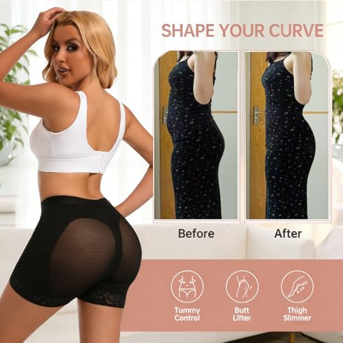 Lace Butt Lifting Shapewear Shorts Tummy Control Shorts Lace Body Shaper Shorts Thigh Slimmer BL-SW07 Black - image 5