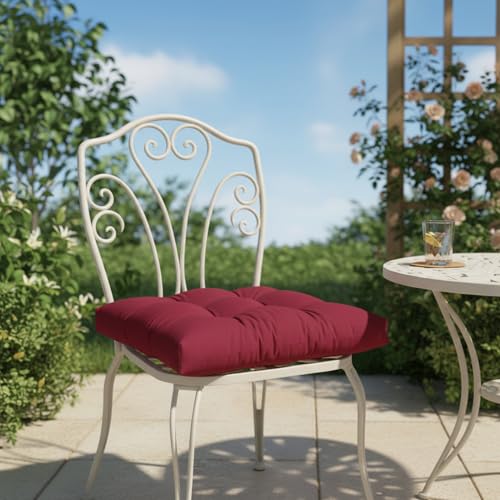Coussin de chaise en osier en U bordeaux confortable pour assise dure lot 2 - 8