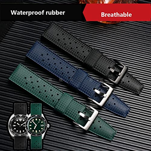 Bracelet de montre Tropic en caoutchouc de fluorine orange 22mm pour Seiko - 3