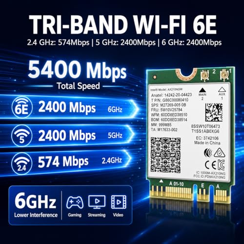 Image of WiFi 6E AX210 NGW Wireless Card, M.2 2230, Bluetooth 5.3