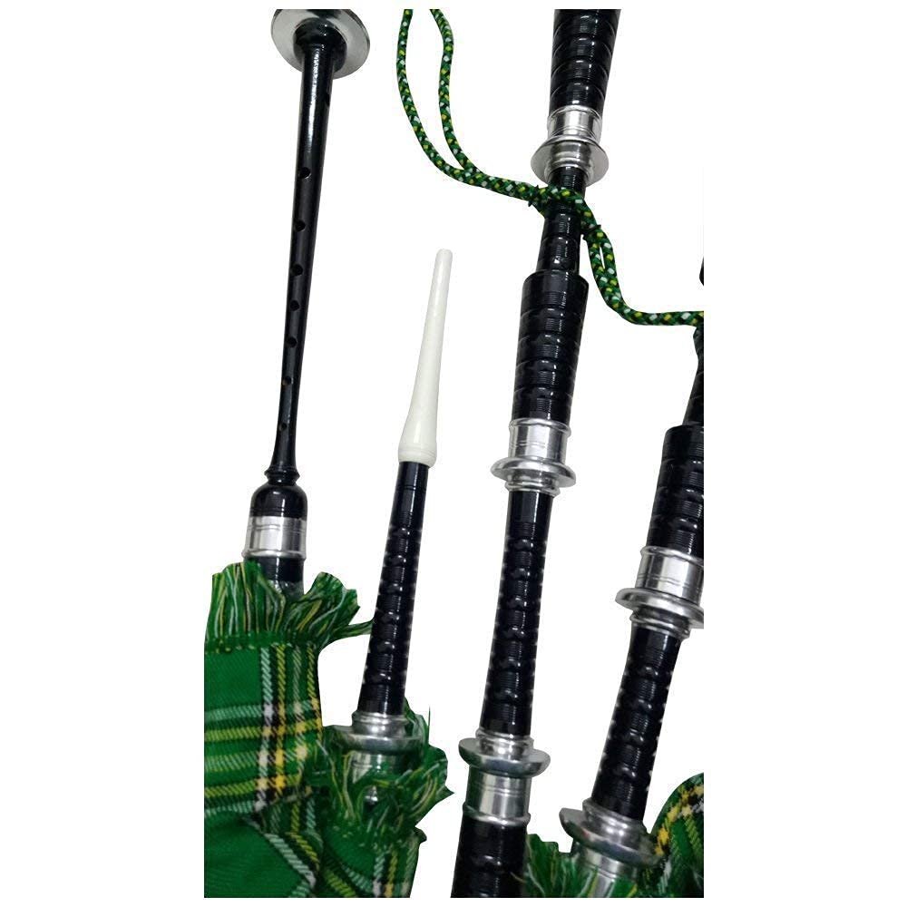 Cornemuse pour débutant en palissandre avec supports argentés et sac de transport gratuit (Republic of Ireland Tartan))