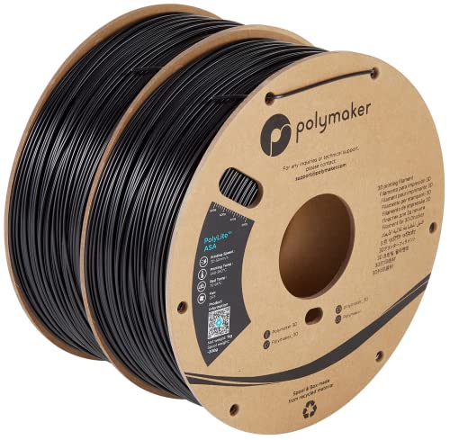 Image of Polymaker ASA Filament 1.75mm Black*2, 2kg ASA 3D Printing Filament, Heat & Weather Resistant - ASA 3D Printer Filament Perfect for Printing Outdoor Functional Parts