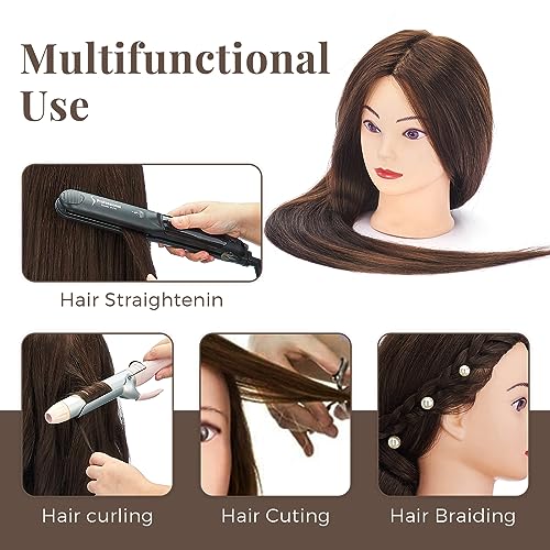 Neverland 71cm Tête à Coiffer Professionnelle Cheveux Humains avec Trépied – vue 3