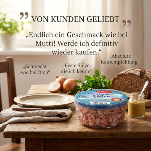 Dreistern Hausmacher-Sülze 250g – Herzhaftes Schweinefleisch in feinem Aspik – Traditionelle Fleischkonserve der Top Marke 2025 – Lange haltbar & Ideal für die rustikale Brotzeit – Bild 5