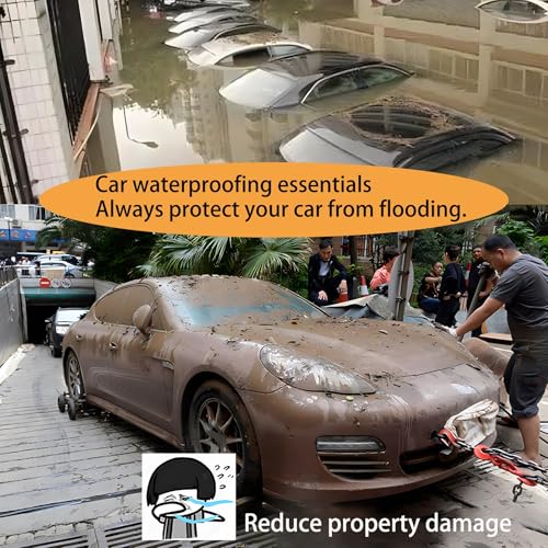 Image of Universal Plastic Car Cover,Fully Enclosed Sealed Car Flood Cover,Reusable Plastic Car Cover,Prevent Cars from Being Flooded,PE Material 13.1x22.9ft Suitable for Most Cars and SUVs