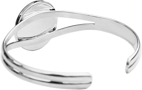 Miniatura 8 de 1994 Italy 20 Lire BU Uncirculated Coin Silver Plated Cuff Bracelet - Oak Branch