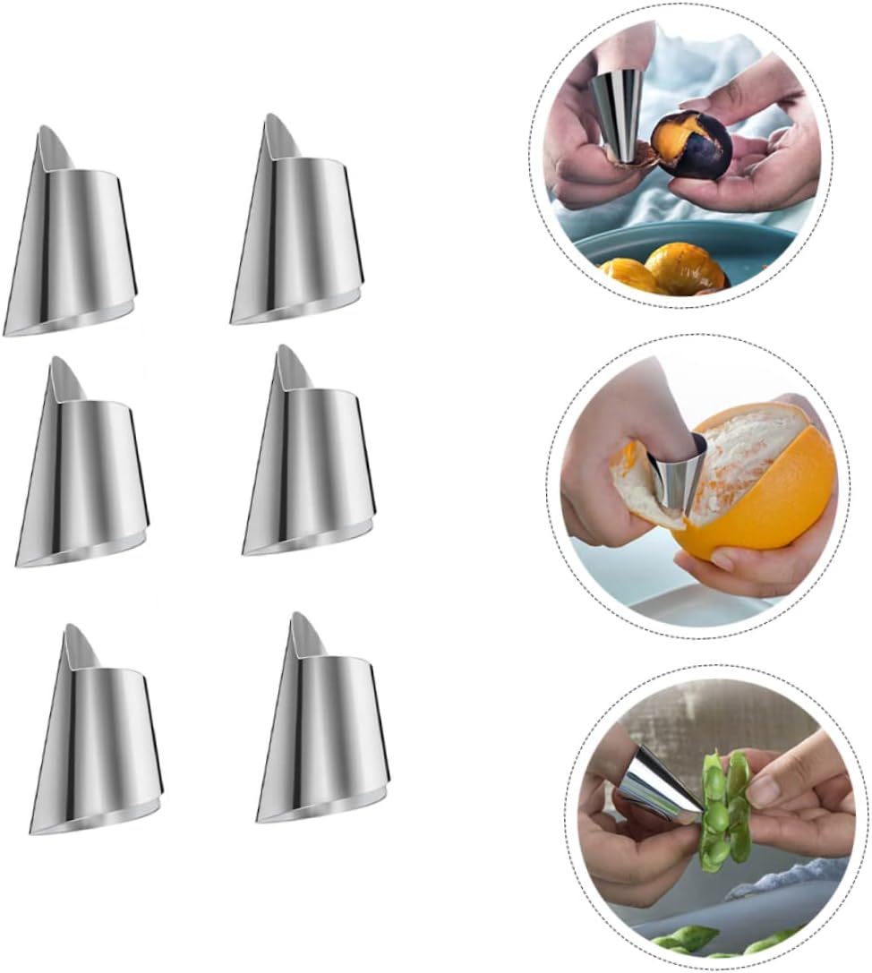 60pcs Stainless Steel Nail Cutting Covers Portable Finger Guards for Vegetable Easy to Use Protective Tool for Cutting and Shelling The Kitchen