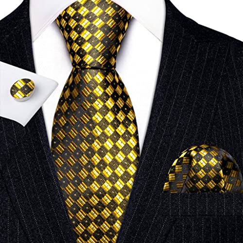 Corbata para hombre de seda con diseño a cuadros miniatura 2