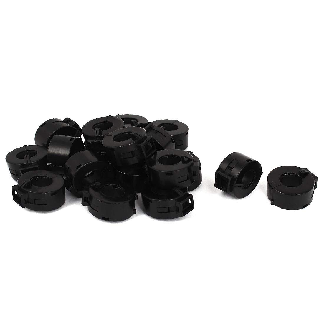 NEW LON0167 18Pcs Black 15mm Dia Cord Clip On EMI RFI Filtro antidisturbo in ferrite(18Pcs Schwarz 15mm Dia Cord Clip On EMI Rauschunterdrückung Ferritfilter