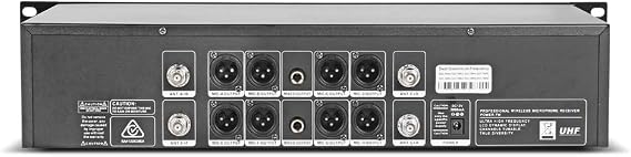 Wireless Microphone System UHF 8 Channel 8 Lavalier Bodypacks 8 Lapel Mic 8 Headsets for Karaoke System Church Speaking Conference Wedding Party