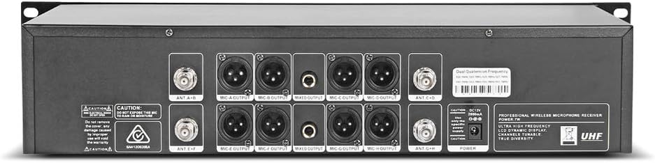 Wireless Microphone System UHF 8 Channel 8 Lavalier Bodypacks 8 Lapel Mic 8 Headsets for Karaoke System Church Speaking Conference Wedding Party