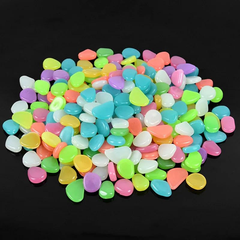 Guijarros que brillan en la oscuridad, Guijarros y piedras brillantes for jardín que brillan en la oscuridad(Green1,25pcs)