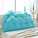Produktbild SESO UK- Sofa-Bett Großes gefülltes doppeltes Rückseiten-Kissen-Schlafzimmer-Bett-Rückenlehnen-Kissen-Lesekissen-Büro-Lenden-Auflage mit entfernbarem Abdeckung ( Farbe : Water blue , größe : 175*65*15CM )